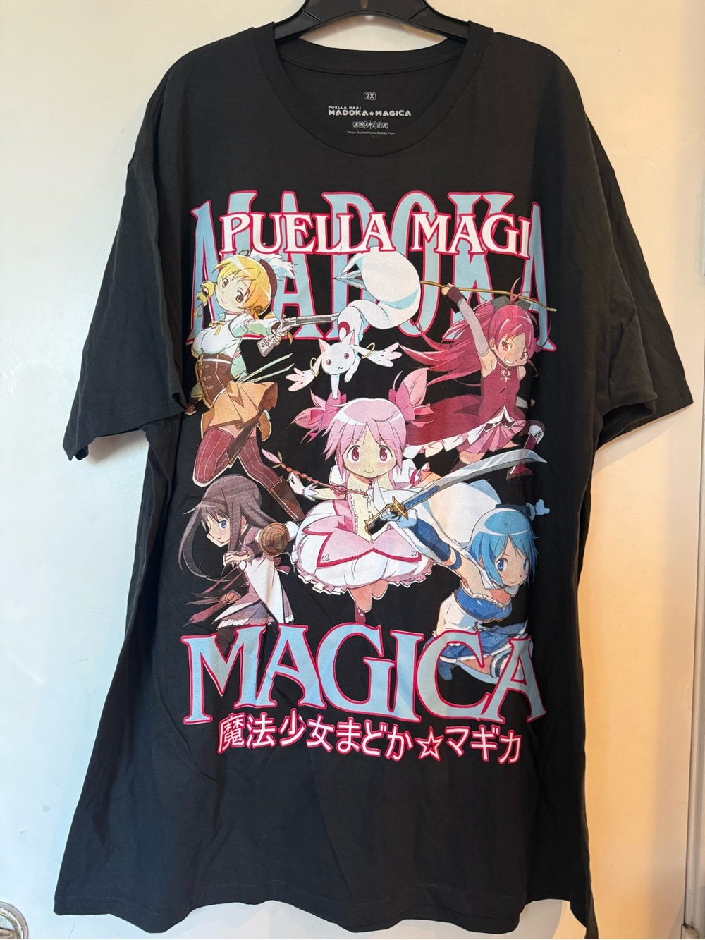 Puella Magi Madoka Magica Anime Black Graphic Short Sleeve T-Shirt 2X